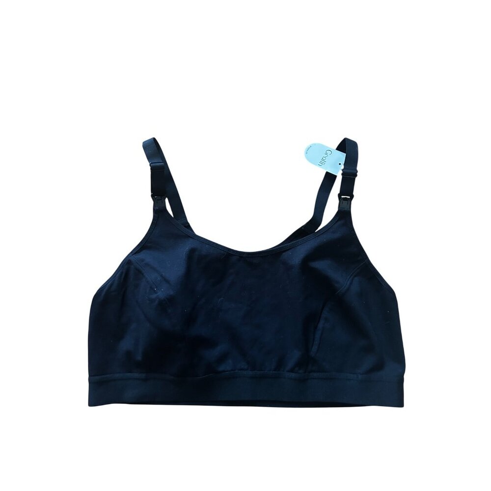 Gratlin Nursing Bra 3XL Racerback Pullover Cotton Blend Wireless Black NWT